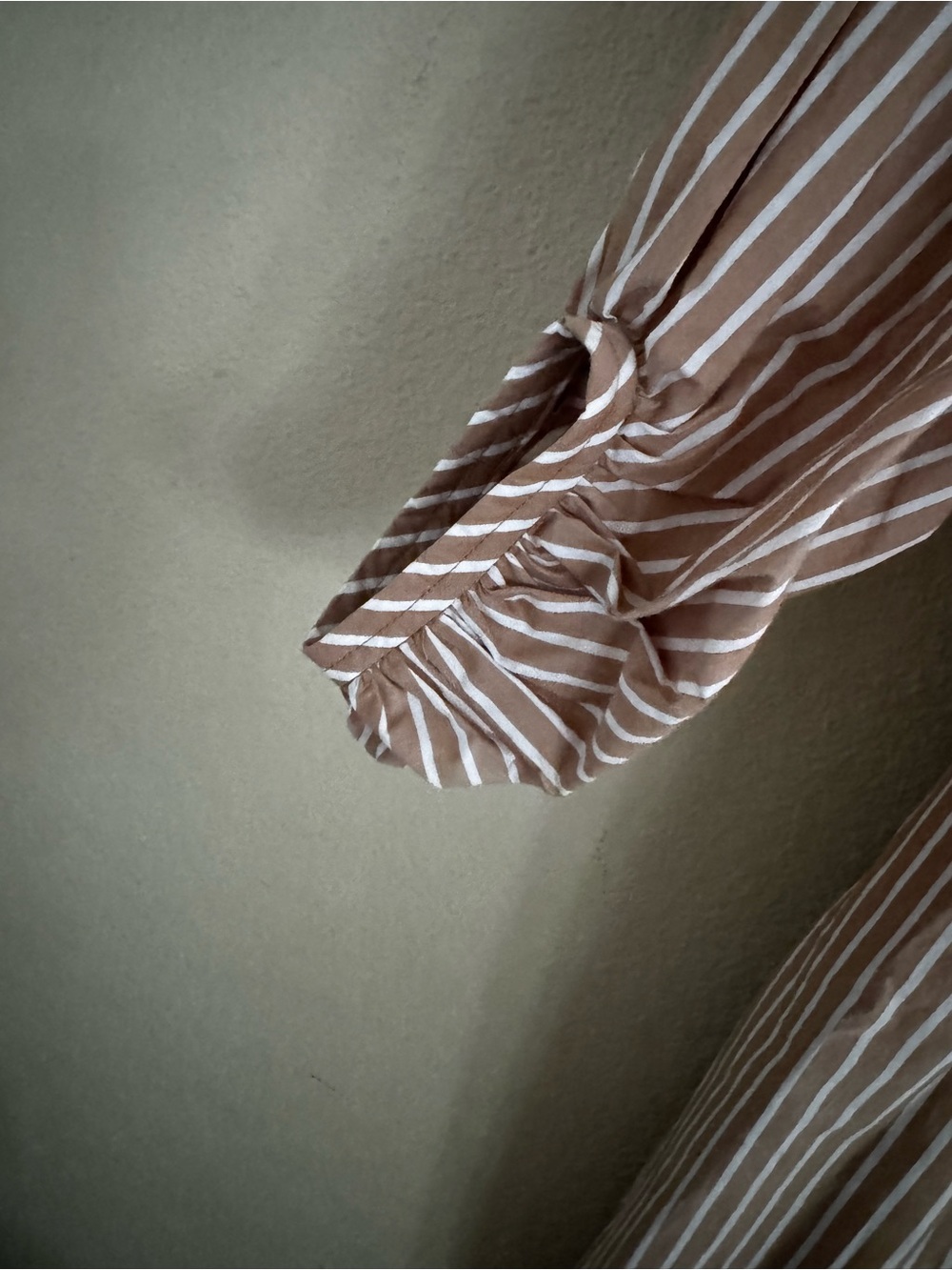 COS Beige and White Striped Midi Dress - Picture 5 of 5